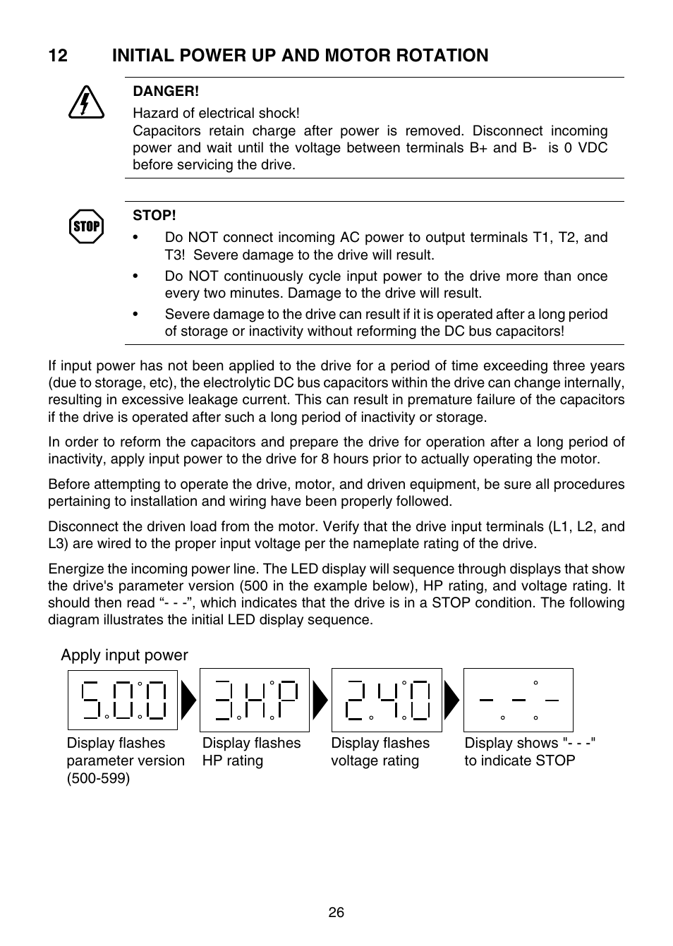 12 initial power up and motor rotation | Lenze TCF Series User Manual | Page 30 / 76