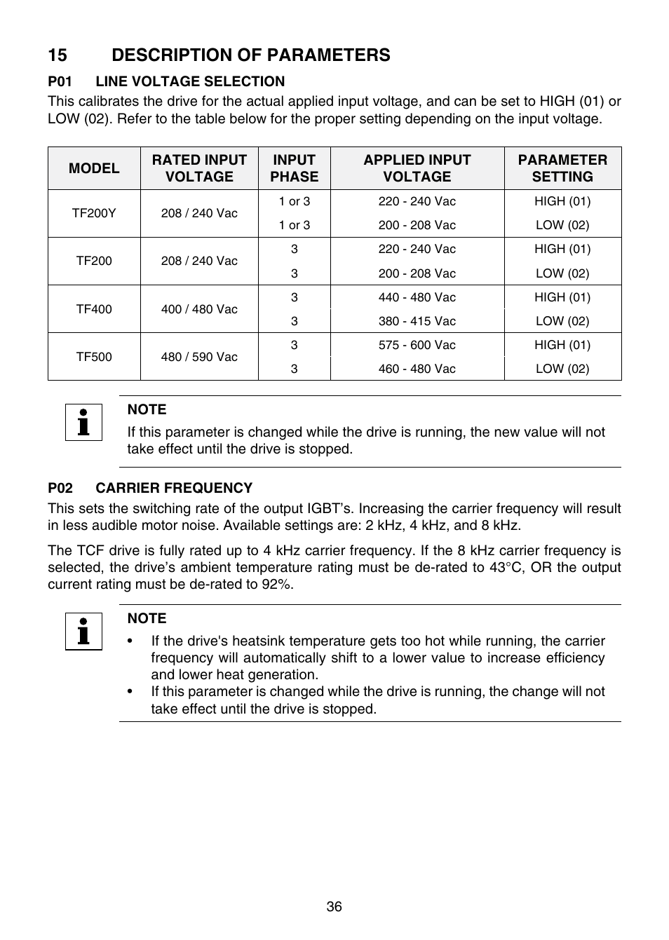 15 description of parameters | Lenze TCF Series User Manual | Page 40 / 76