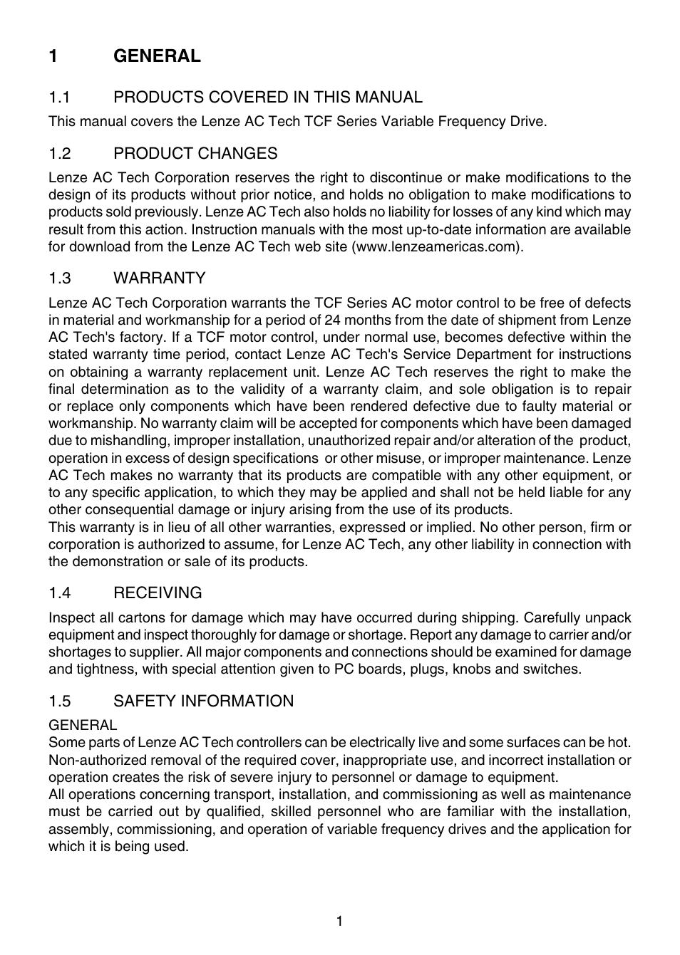 Lenze TCF Series User Manual | Page 5 / 76