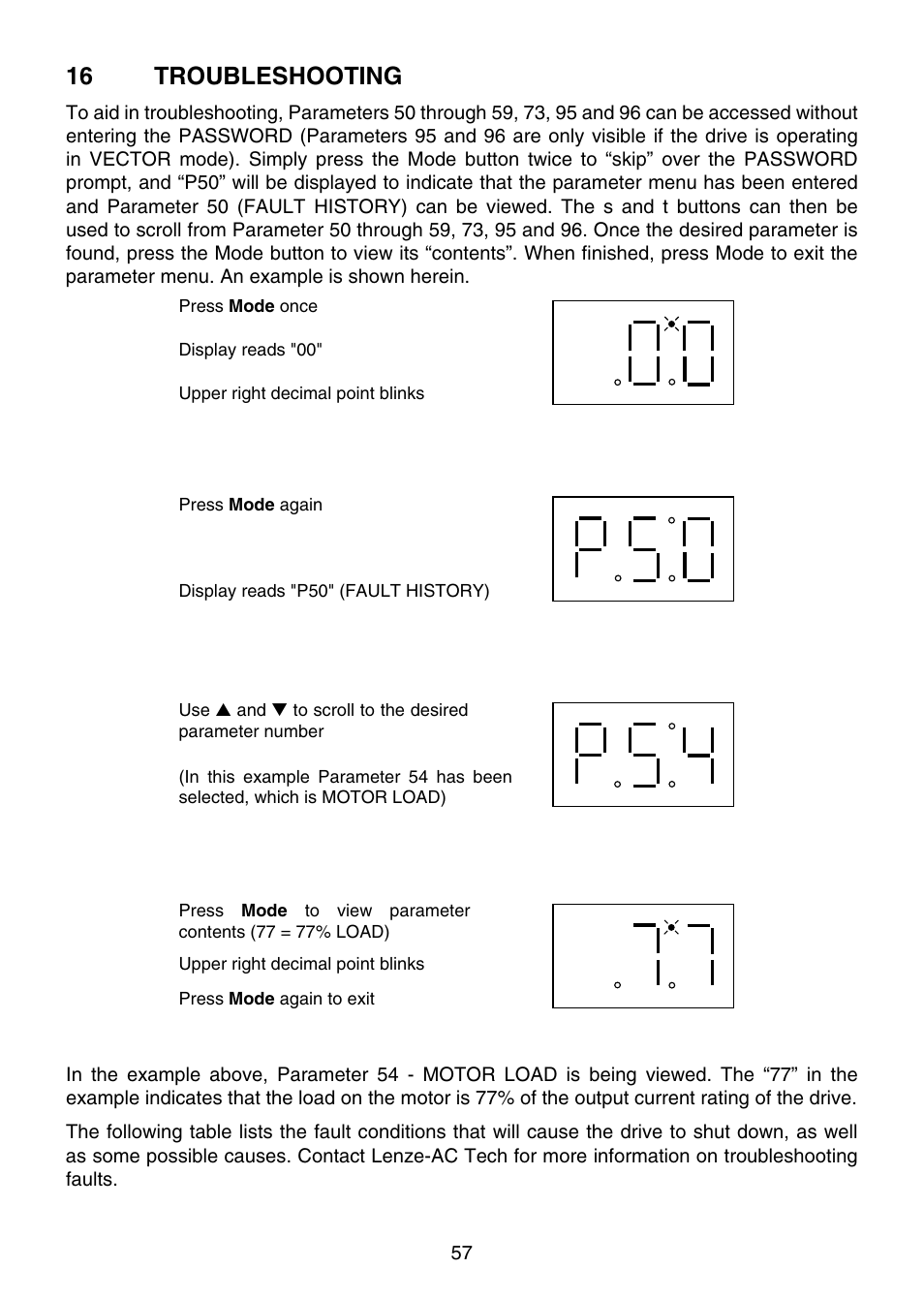 16 troubleshooting | Lenze TCF Series User Manual | Page 61 / 76