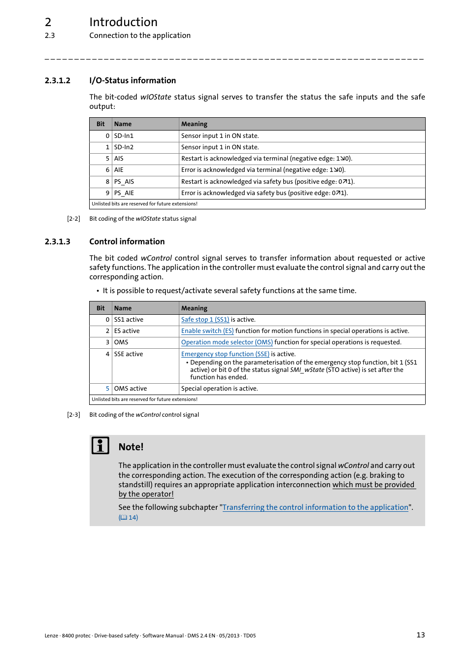 2 i/o-status information, 3 control information, I/o-status information | Control information, I/o-status information ( 13), Control information ( 13), 2introduction | Lenze E84Dxxxxx User Manual | Page 13 / 70