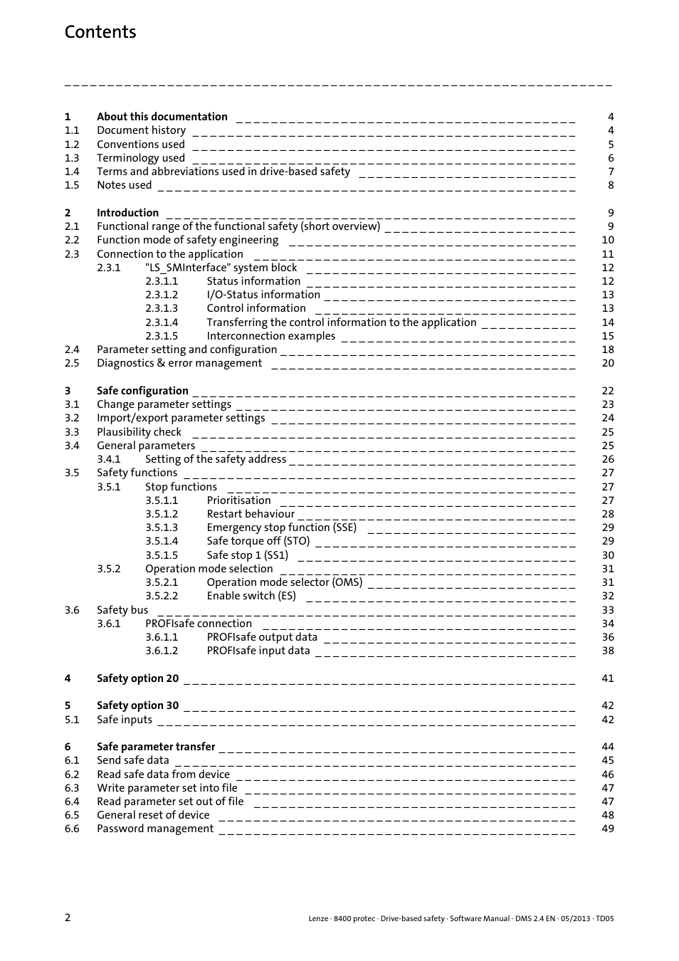 Lenze E84Dxxxxx User Manual | Page 2 / 70