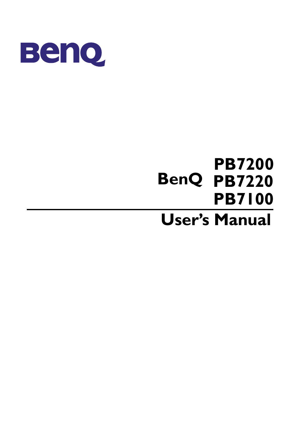 BenQ PB7200 User Manual | 38 pages