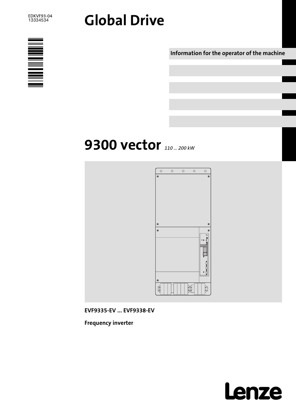 Lenze EVF9338−EV User Manual | 41 pages