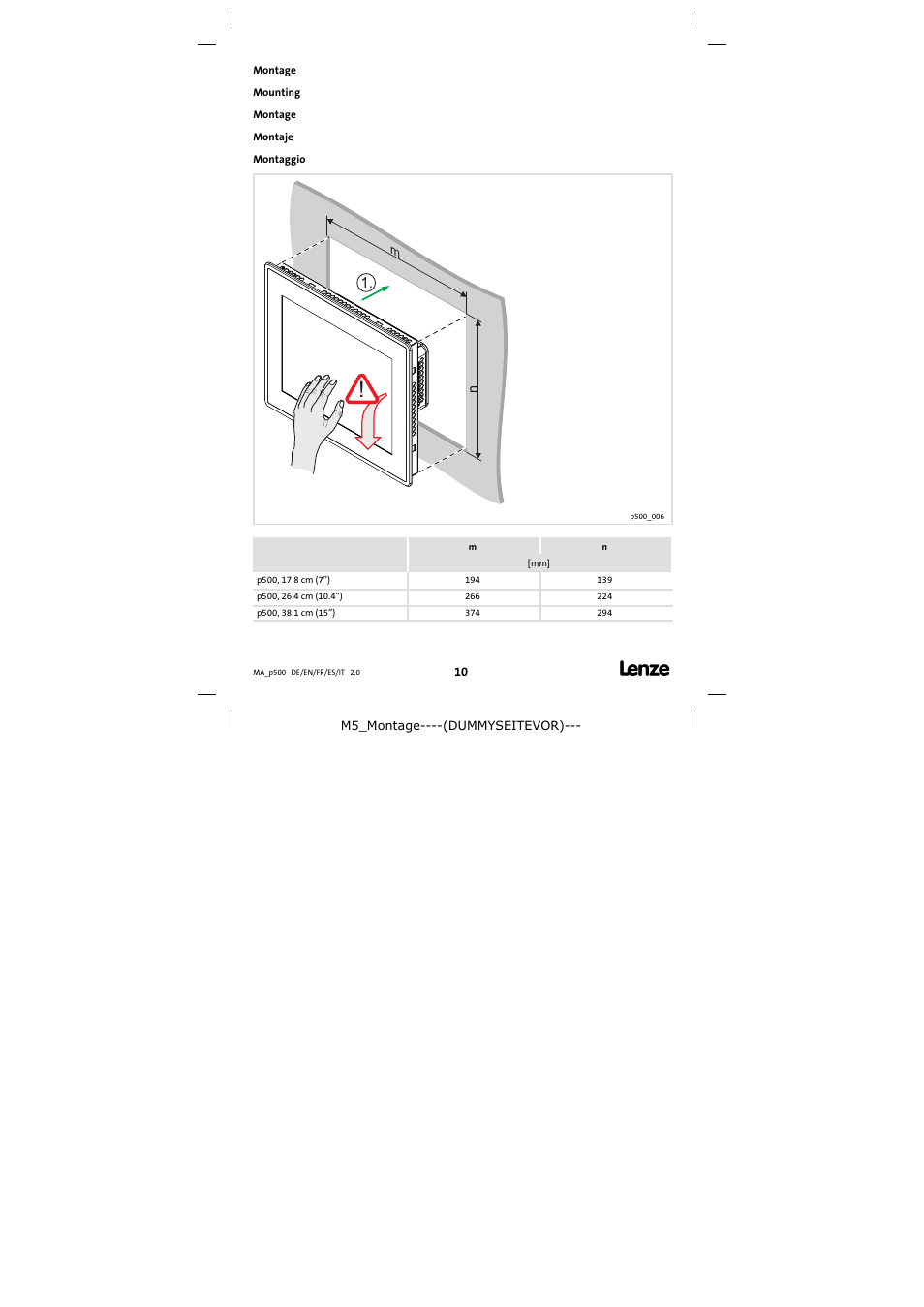 Lenze p500 Controller User Manual | Page 10 / 14