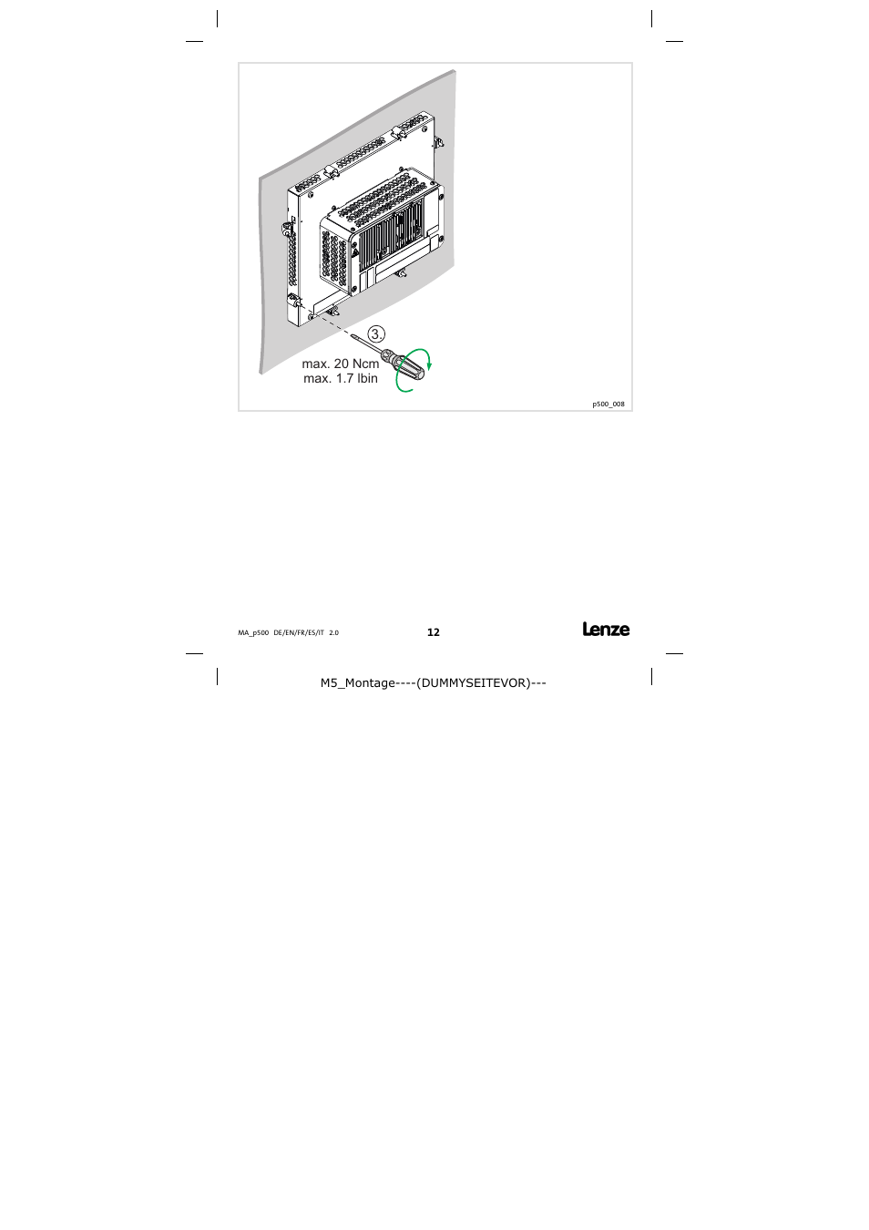Lenze p500 Controller User Manual | Page 12 / 14