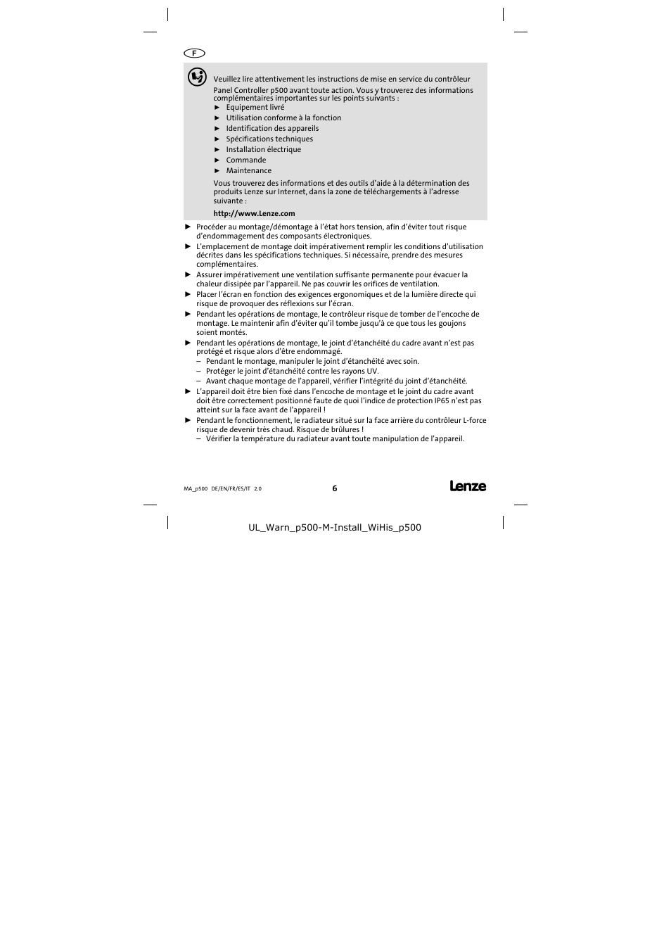 Lenze p500 Controller User Manual | Page 6 / 14