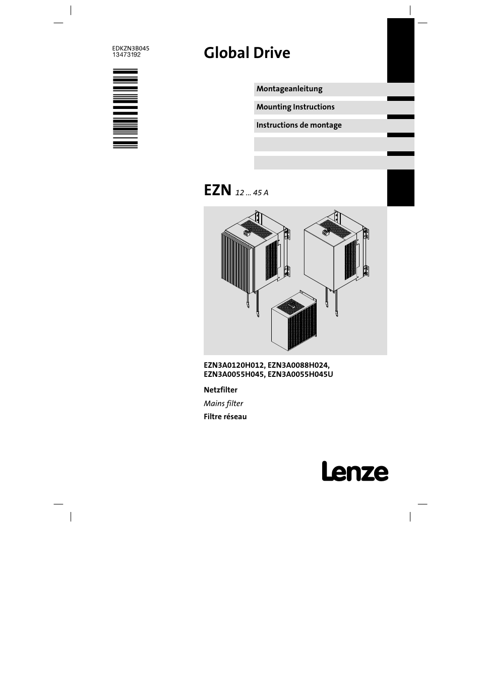 Lenze EZN3A0055H045U User Manual | 70 pages