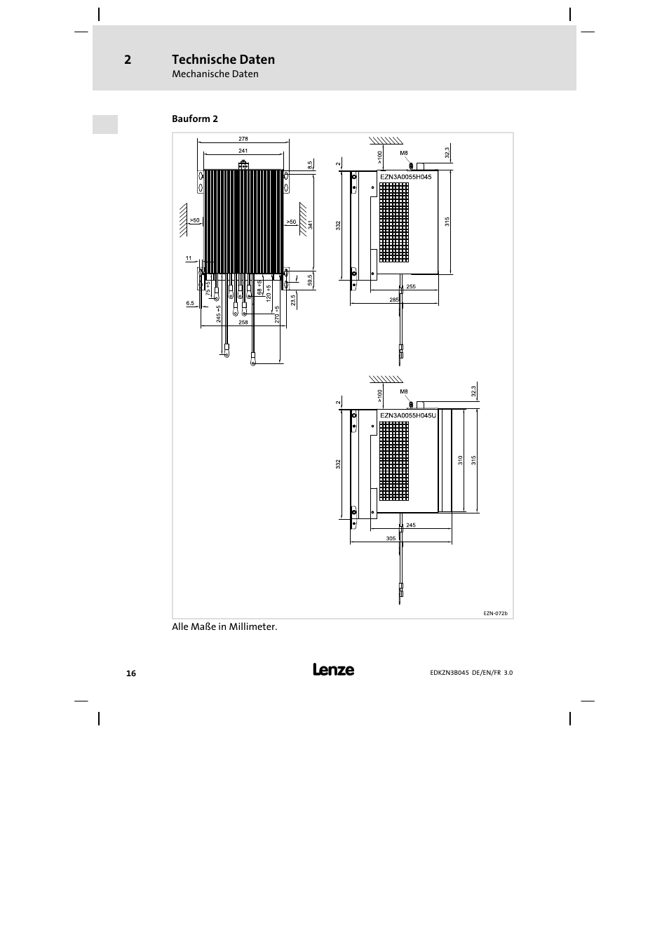 Lenze EZN3A0055H045U User Manual | Page 16 / 70