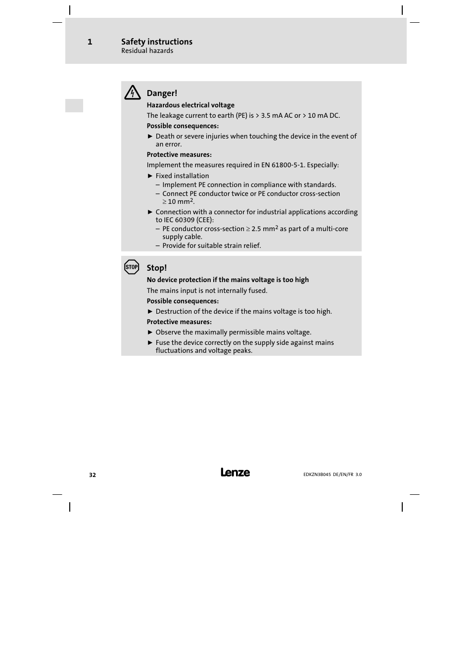 Lenze EZN3A0055H045U User Manual | Page 32 / 70