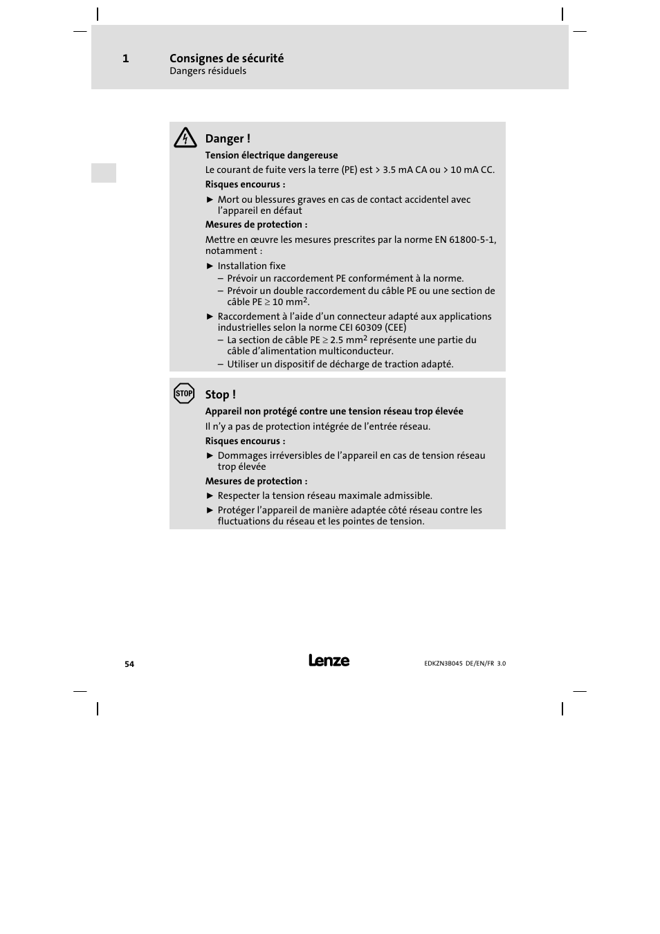 Lenze EZN3A0055H045U User Manual | Page 54 / 70