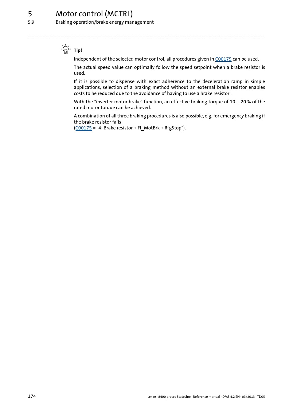 5motor control (mctrl) | Lenze E84DSxxx User Manual | Page 174 / 828