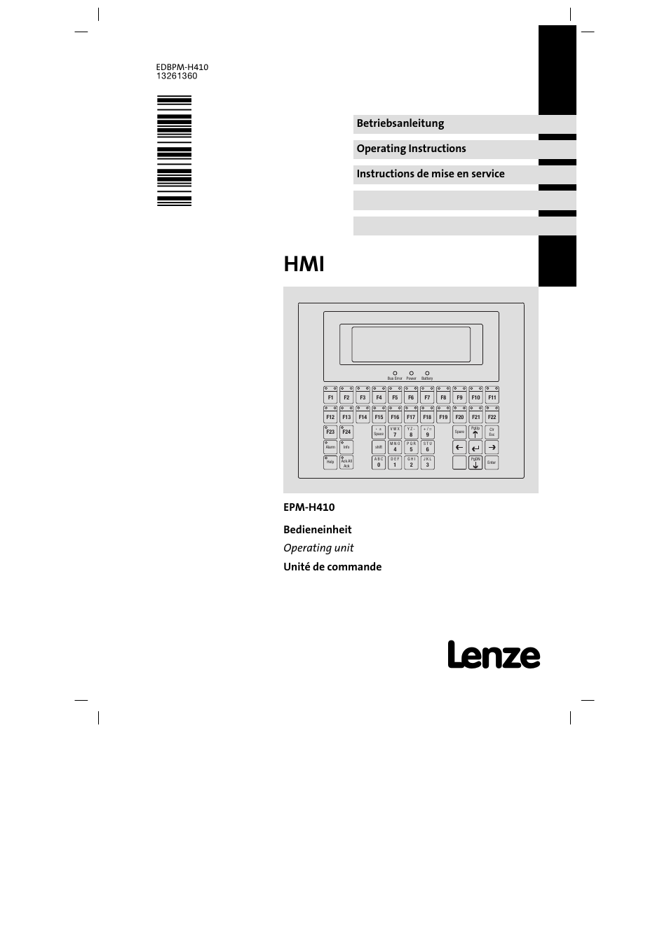 Lenze EPM−H410 User Manual | 154 pages