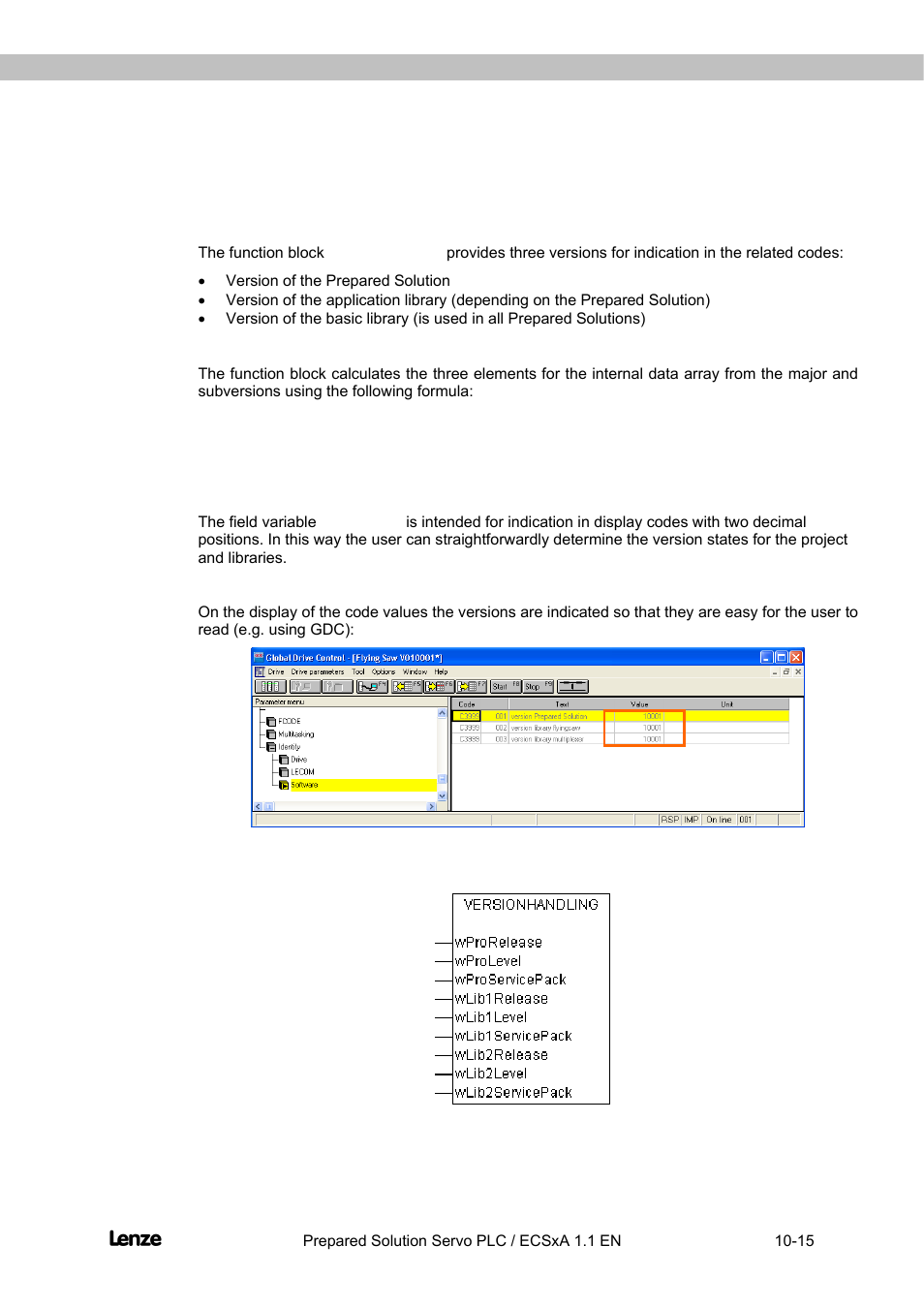 8 function block versionhandling, Interface, Function block versionhandling -15 | Flyingsaw | Lenze EVS93xx FlyingSaw User Manual | Page 113 / 142