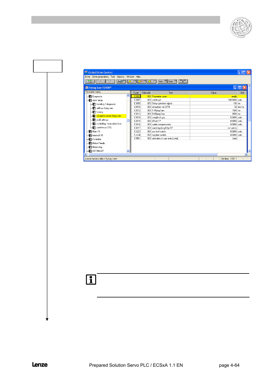 Flyingsaw | Lenze EVS93xx FlyingSaw User Manual | Page 77 / 142