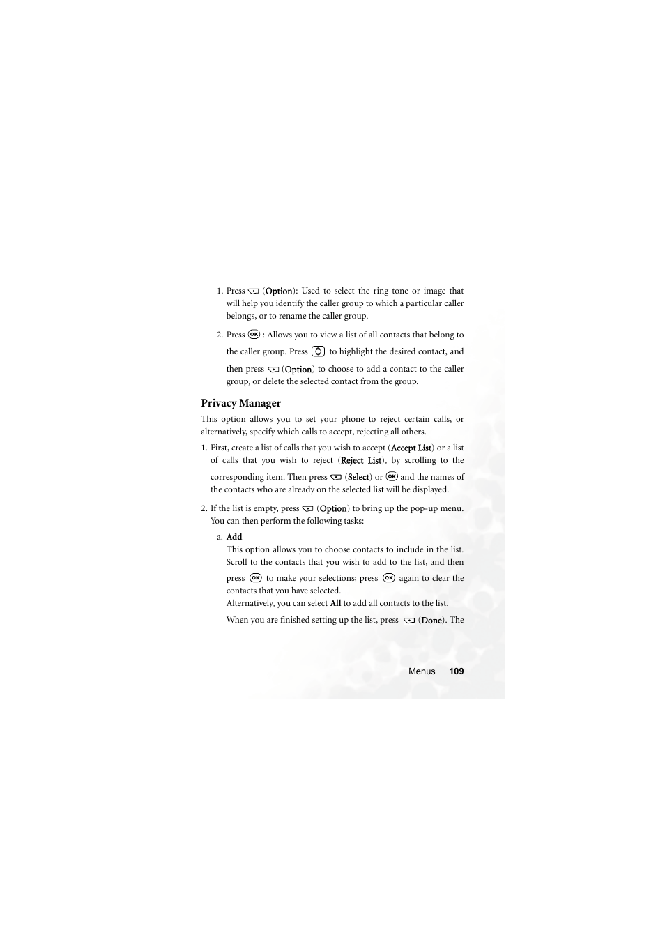 Privacy manager | BenQ S700 User Manual | Page 125 / 202