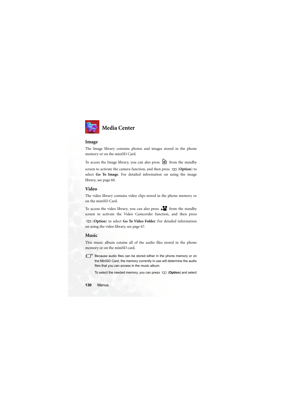 Media center, Image, Video | Music, Image video music | BenQ S700 User Manual | Page 146 / 202