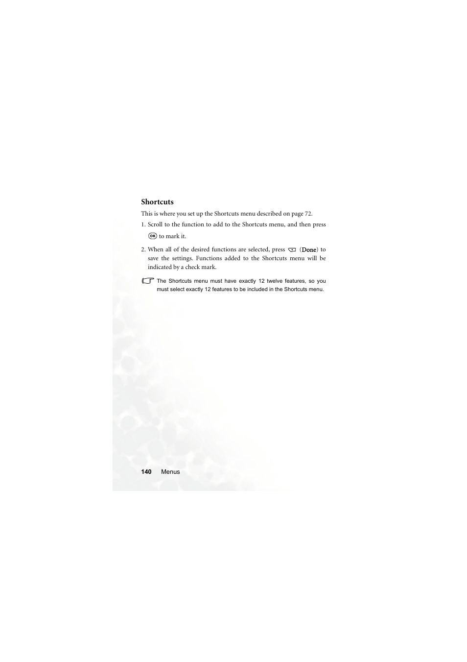 Shortcuts | BenQ S700 User Manual | Page 156 / 202