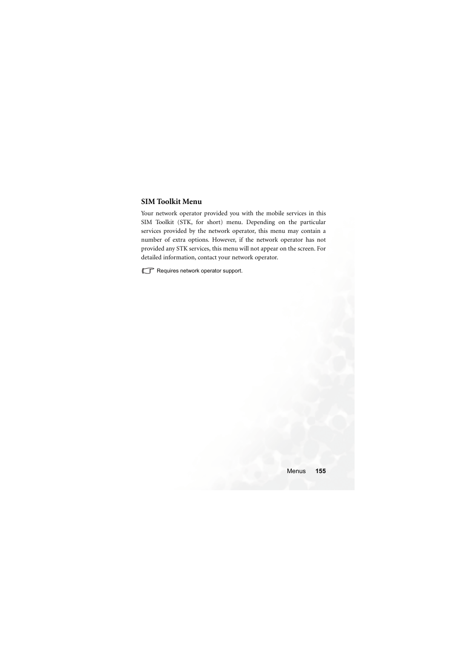 Sim toolkit menu | BenQ S700 User Manual | Page 171 / 202