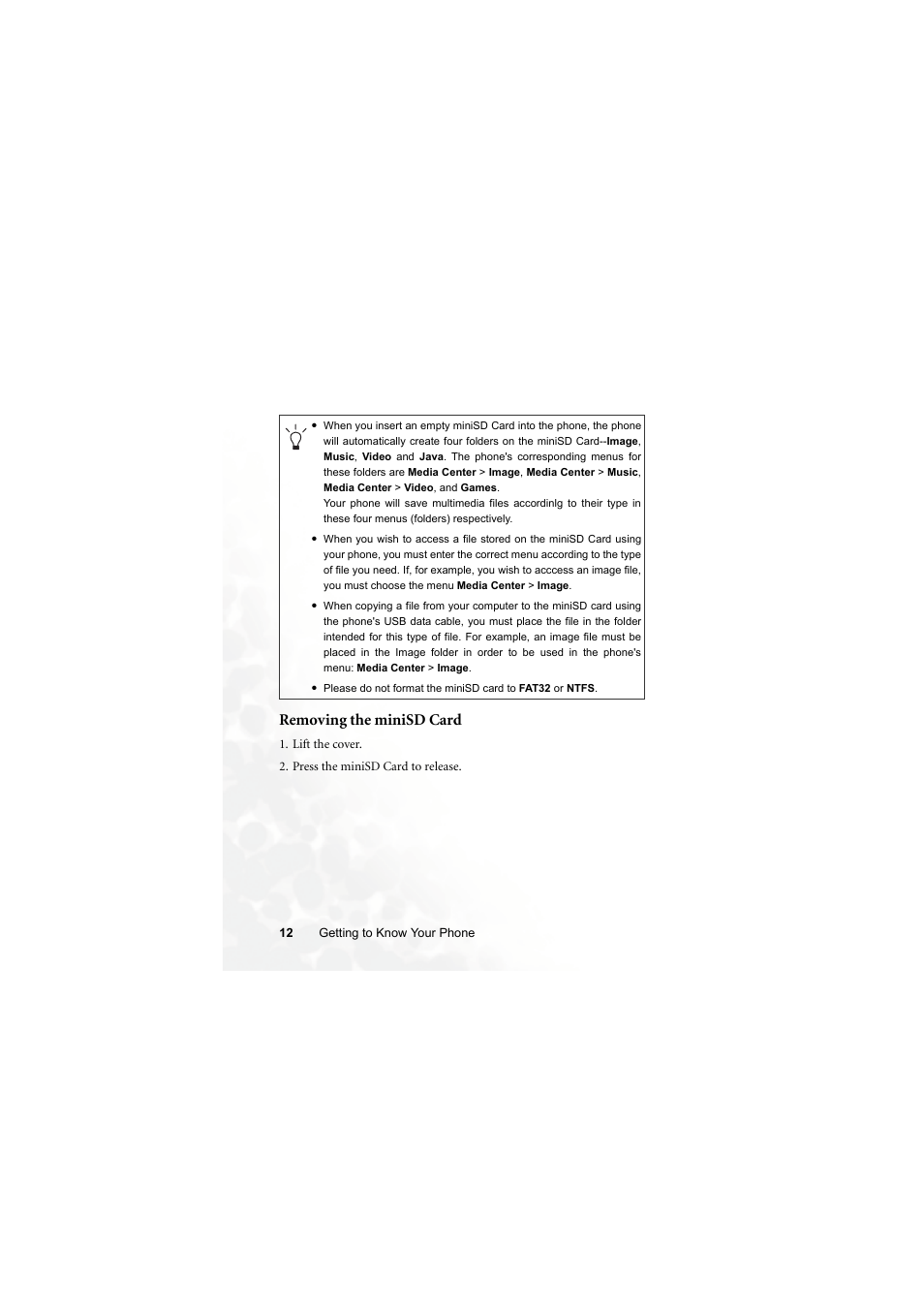 Removing the minisd card | BenQ S700 User Manual | Page 28 / 202