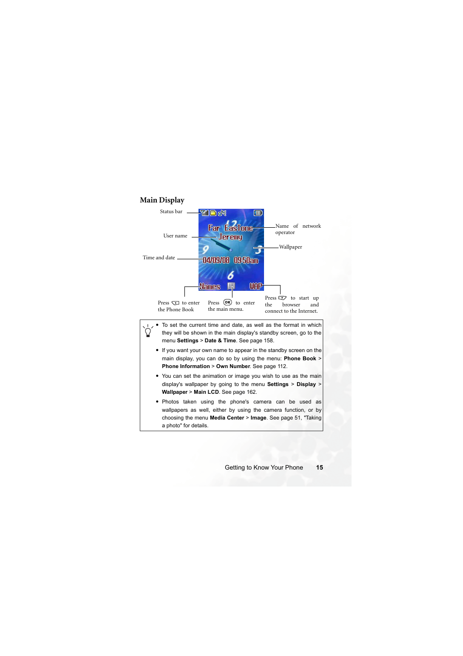 Main display | BenQ S700 User Manual | Page 31 / 202