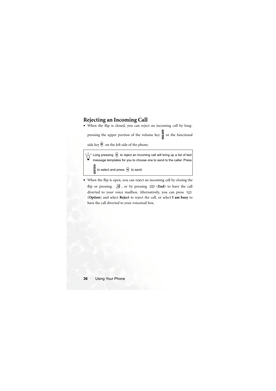 Rejecting an incoming call | BenQ S700 User Manual | Page 52 / 202