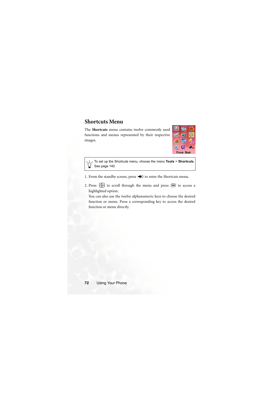 Shortcuts menu | BenQ S700 User Manual | Page 88 / 202
