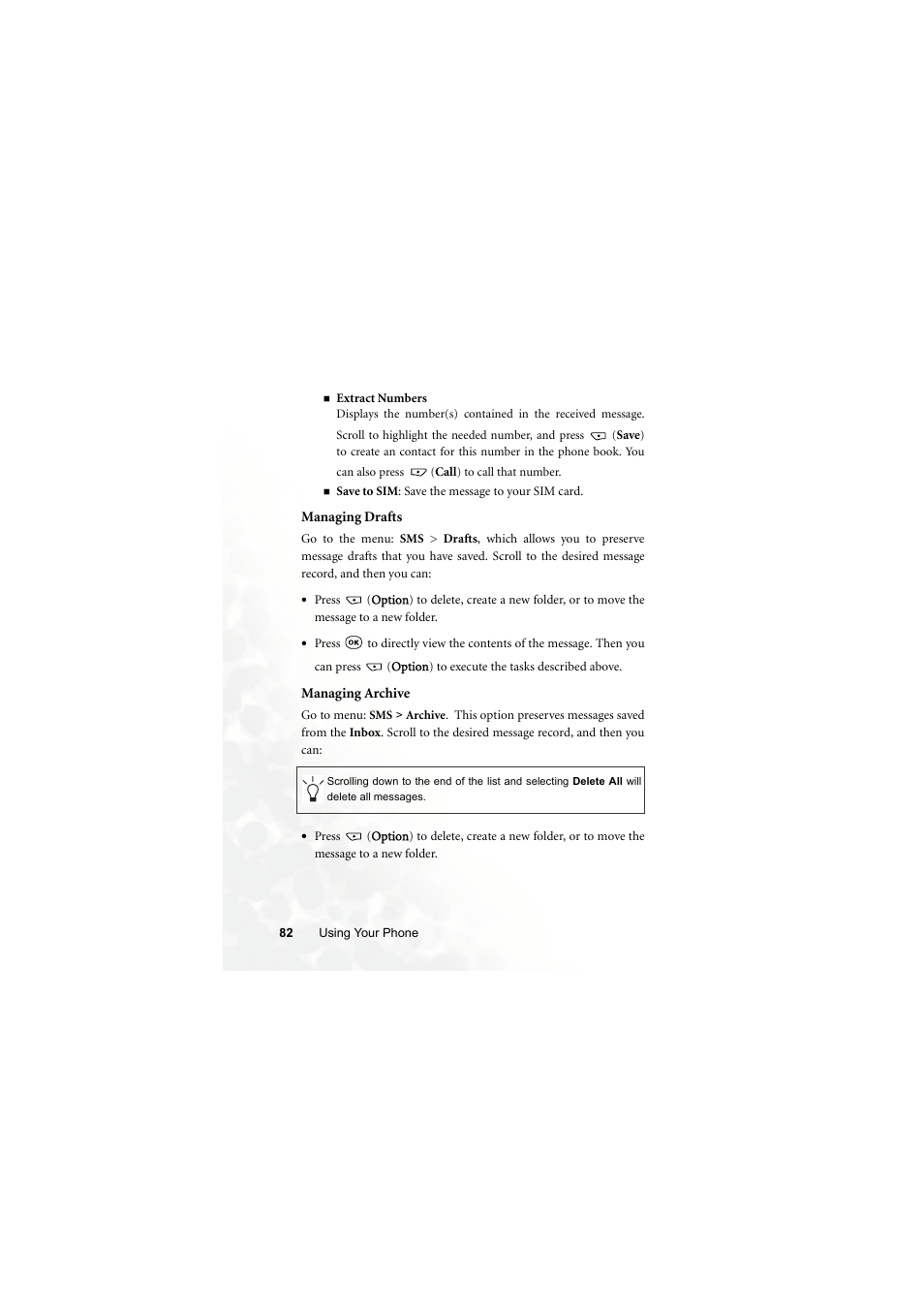 Managing drafts, Managing archive | BenQ S700 User Manual | Page 98 / 202