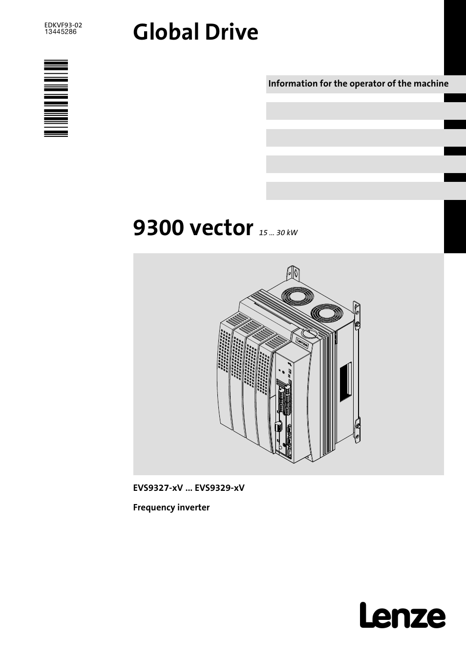 Lenze EVS9329−xV User Manual | 46 pages
