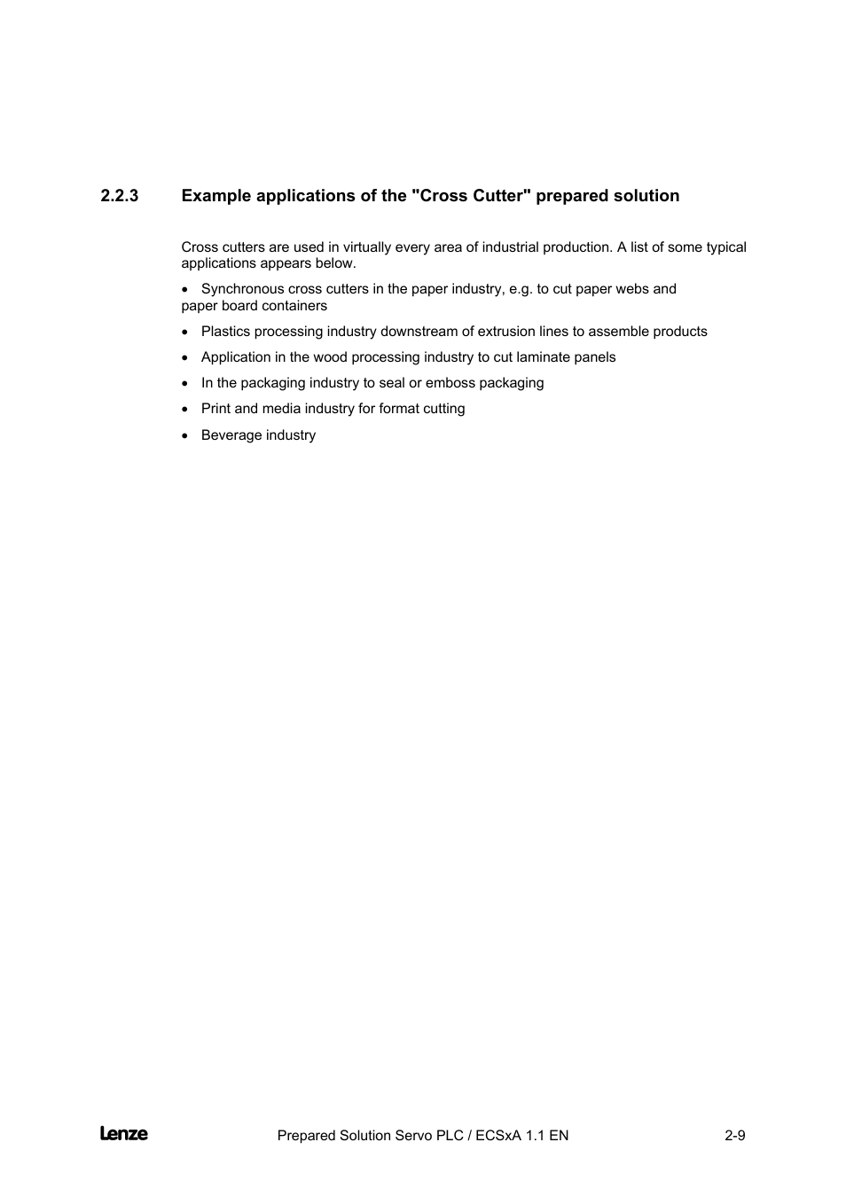 Cross cutter | Lenze EVS93xx CrossCutter User Manual | Page 23 / 277