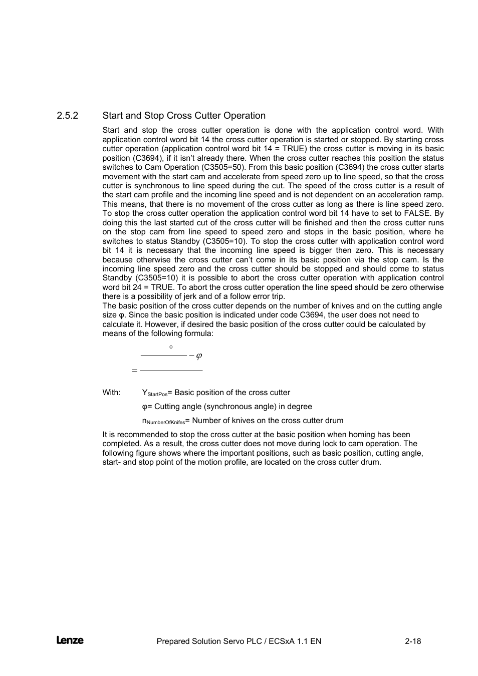 2 start and stop cross cutter operation, Cross cutter | Lenze EVS93xx CrossCutter User Manual | Page 32 / 277