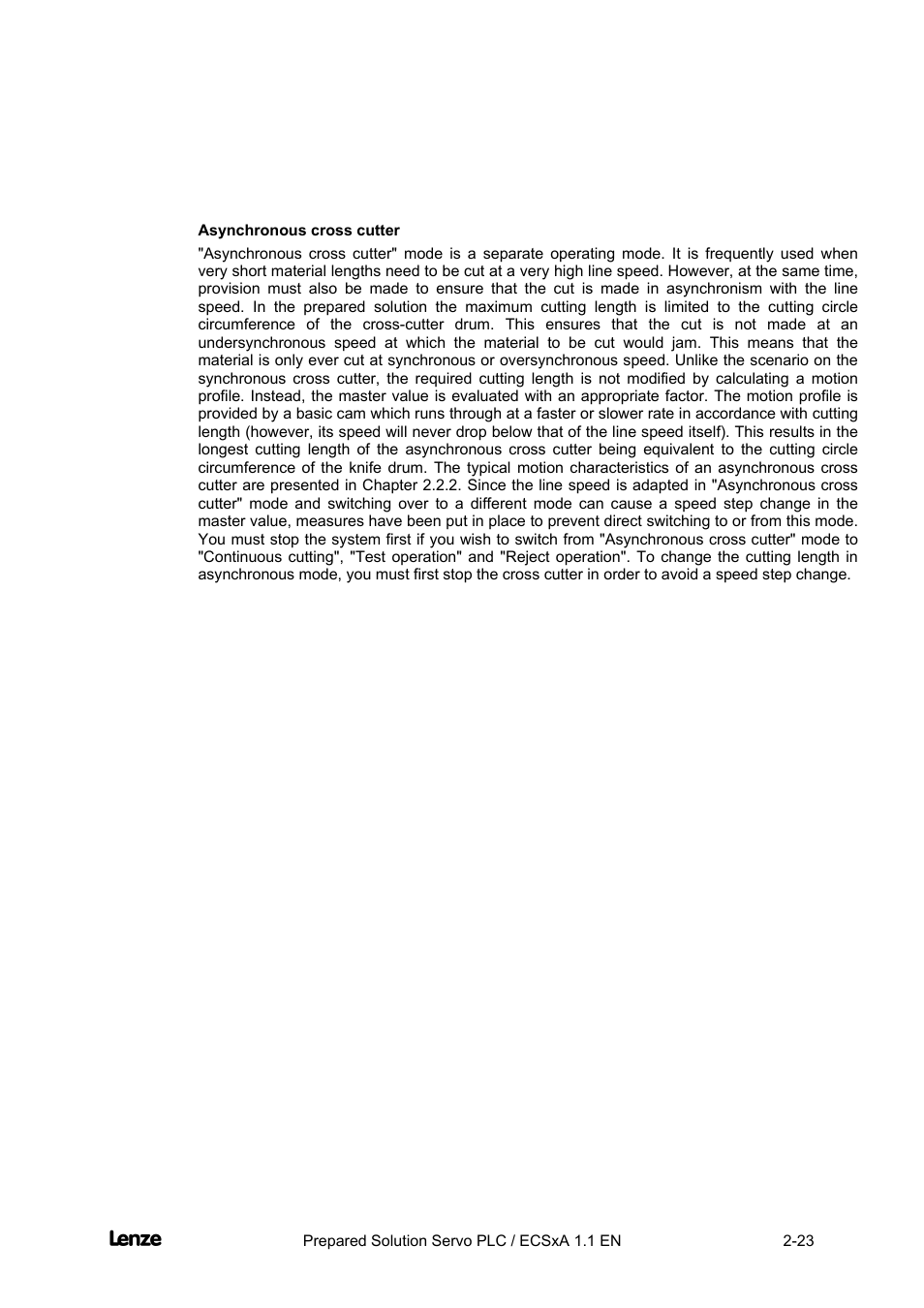 Asynchronous cross cutter, Cross cutter | Lenze EVS93xx CrossCutter User Manual | Page 37 / 277