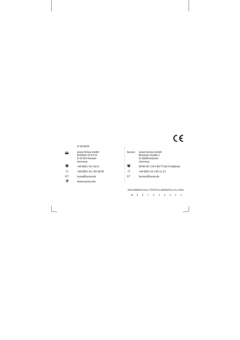 Lenze EDK71MMXXX−010 User Manual | Page 200 / 200