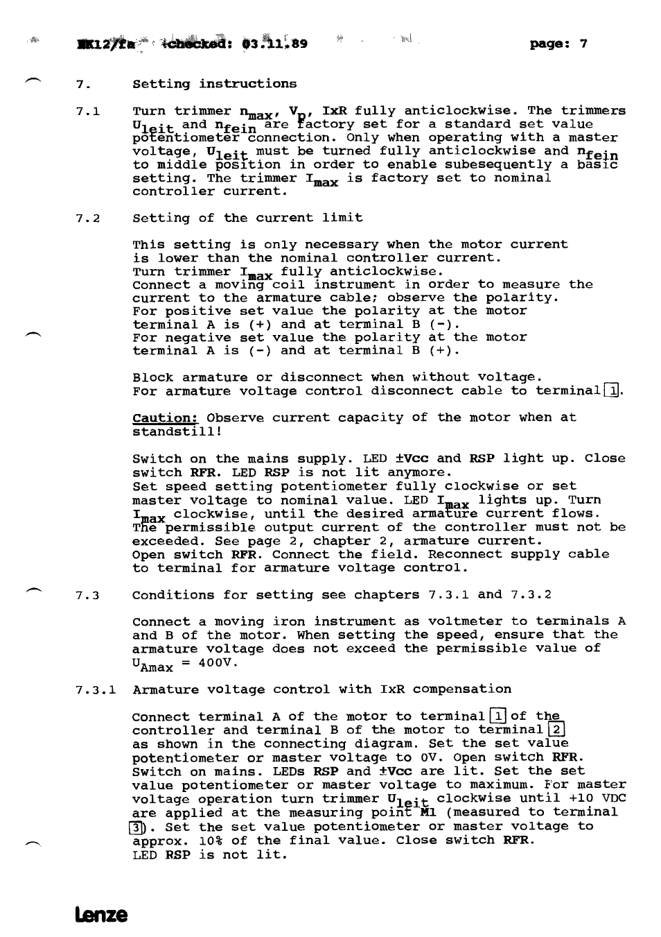 Lanze, 121fa | Lenze 490 Series Speed controllers tor DC motors User Manual | Page 10 / 23