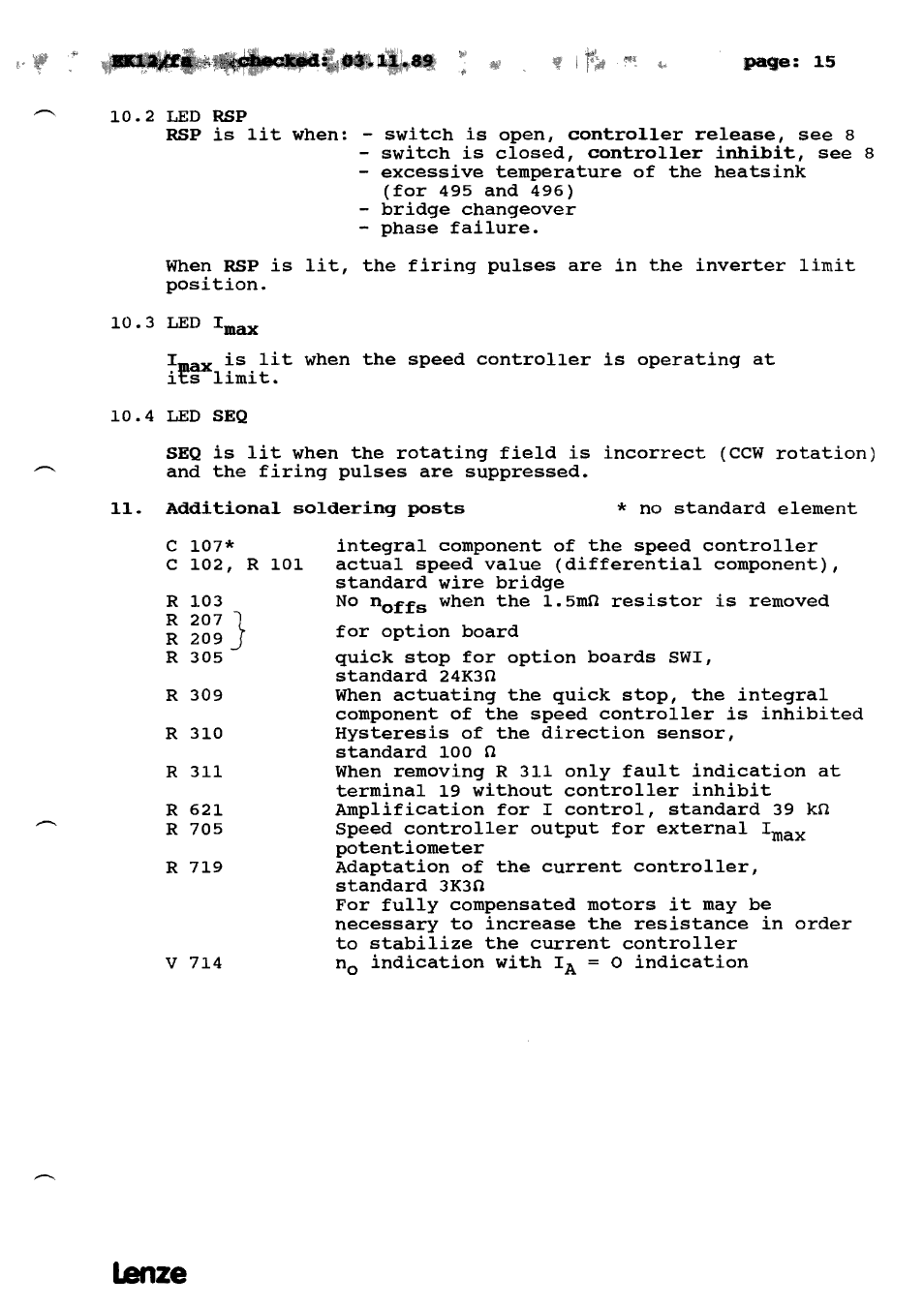 Lanze | Lenze 490 Series Speed controllers tor DC motors User Manual | Page 18 / 23