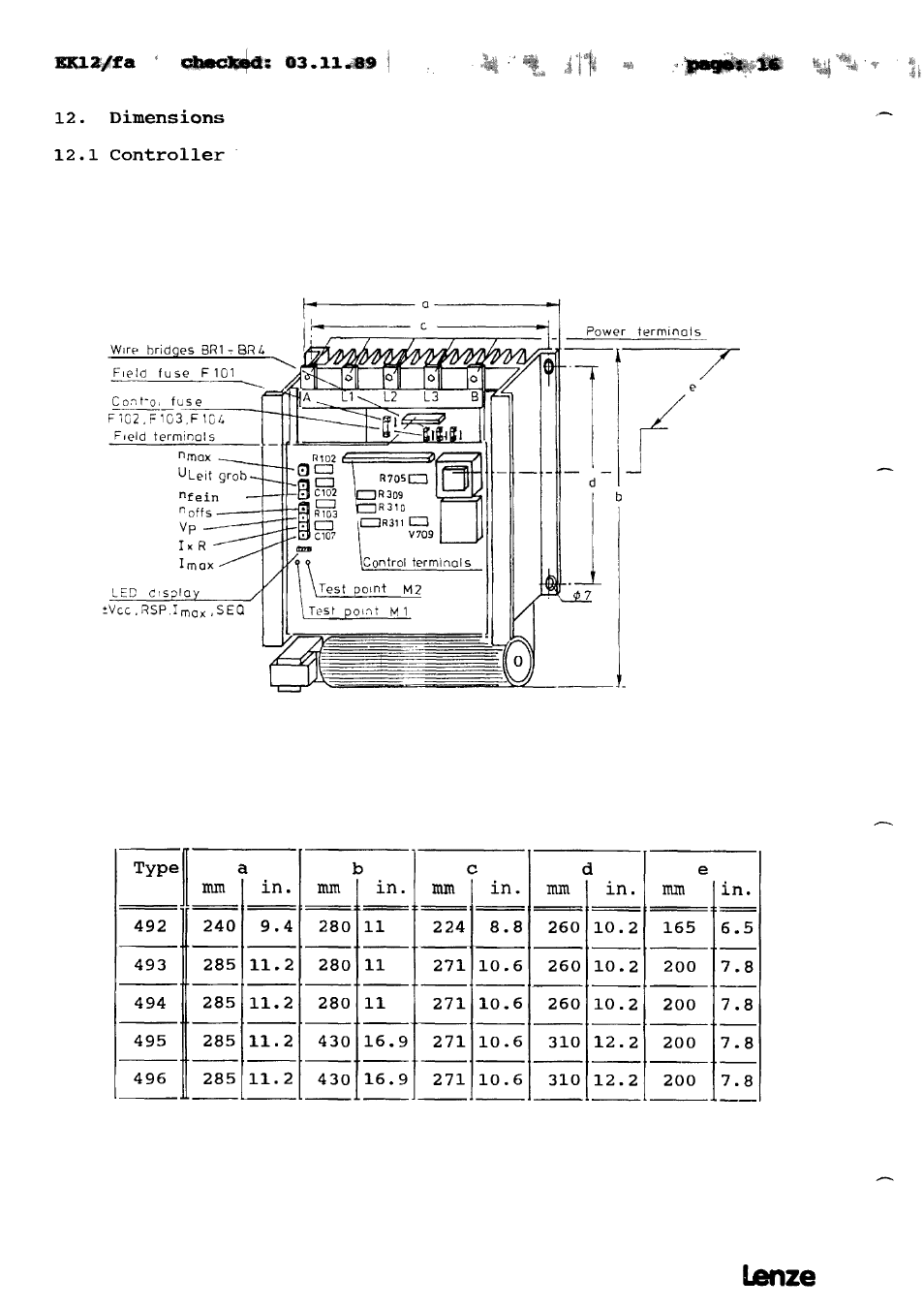 Lanze | Lenze 490 Series Speed controllers tor DC motors User Manual | Page 19 / 23
