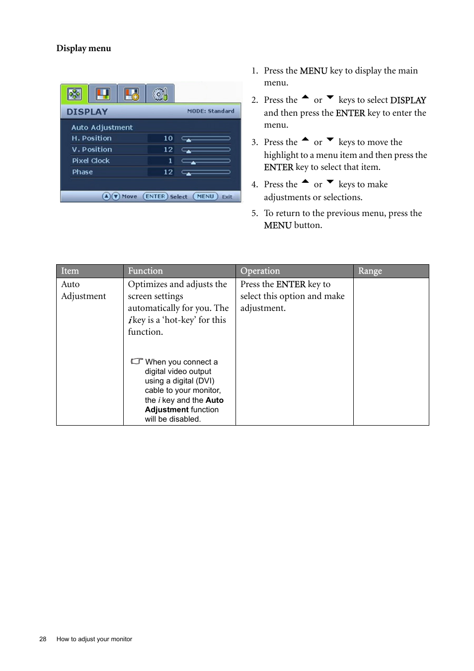 BenQ 22" Wide-Screen LCD Monitor FP222W User Manual | Page 28 / 39