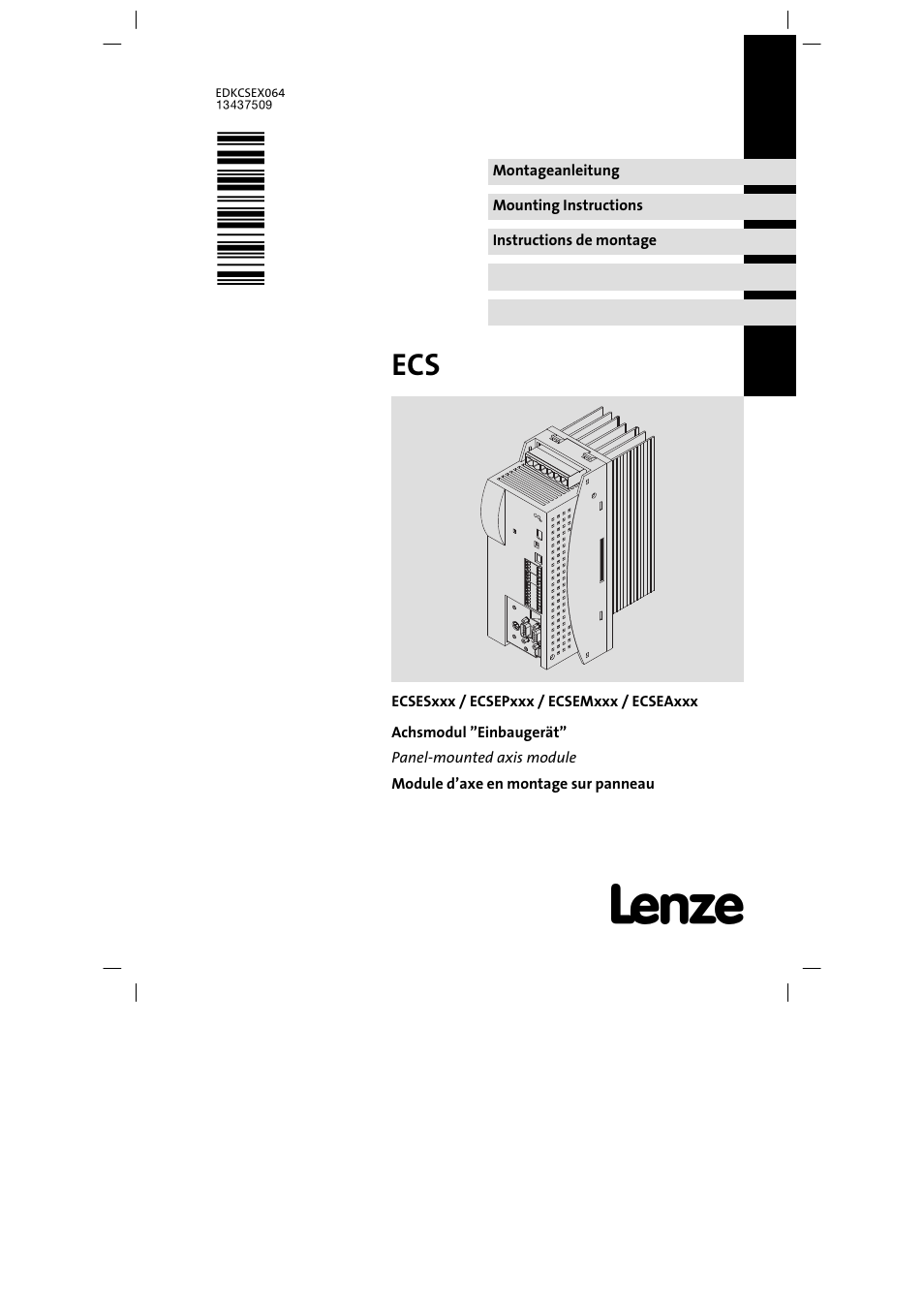 Lenze ECSEAxxx User Manual | 200 pages