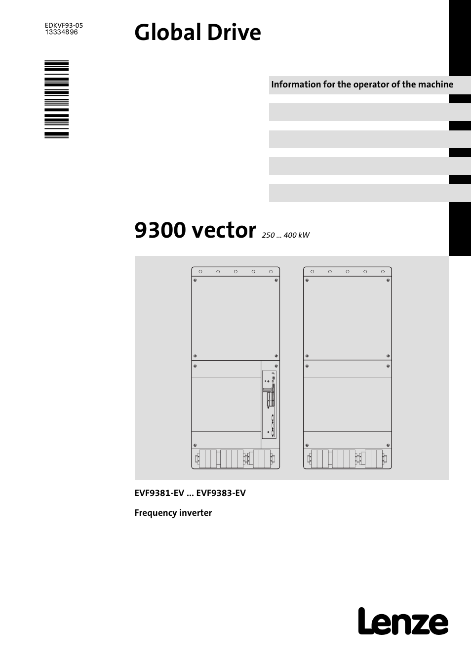 Lenze EVF9383−EV User Manual | 41 pages