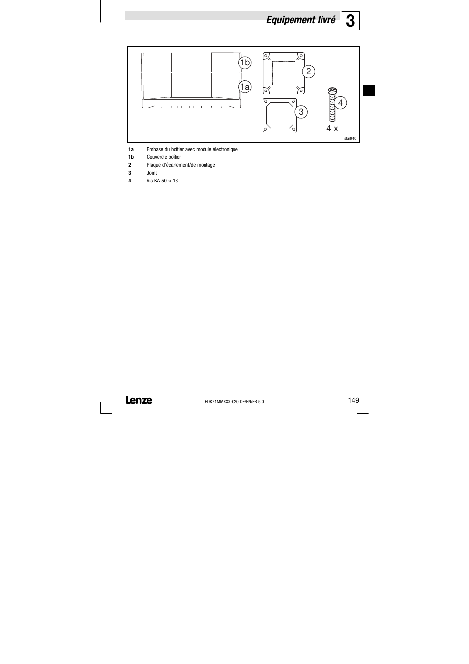 3 equipement livré, Equipement livré | Lenze EDK71MMXXX−020 User Manual | Page 149 / 206