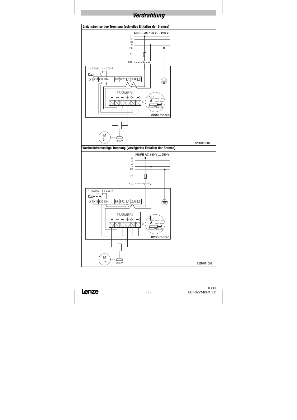 Verdrahtung | Lenze E82ZMBR1 User Manual | Page 3 / 15