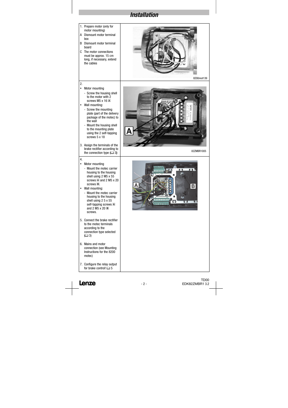 Installation | Lenze E82ZMBR1 User Manual | Page 7 / 15