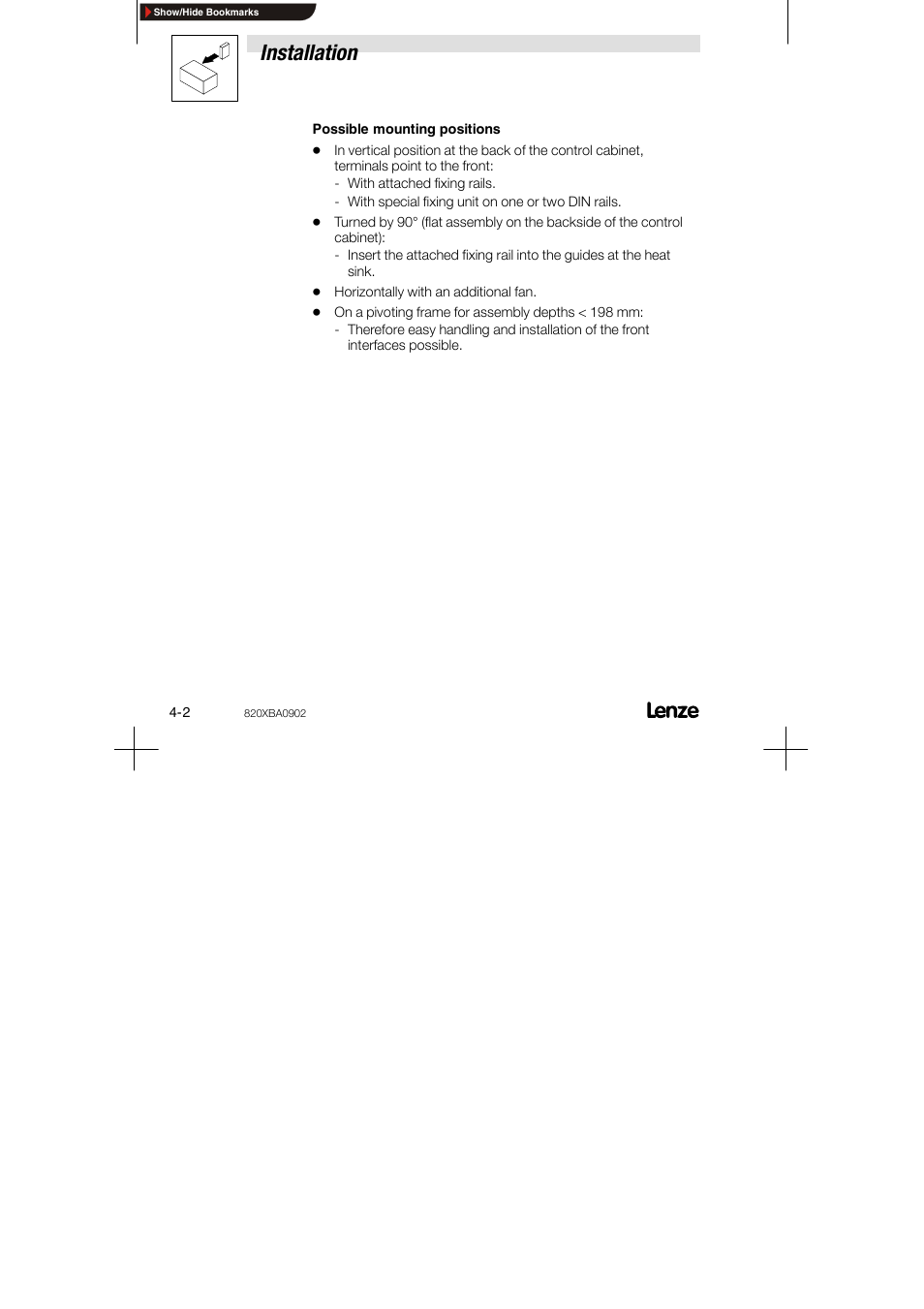 Installation | Lenze 8200 series User Manual | Page 18 / 72