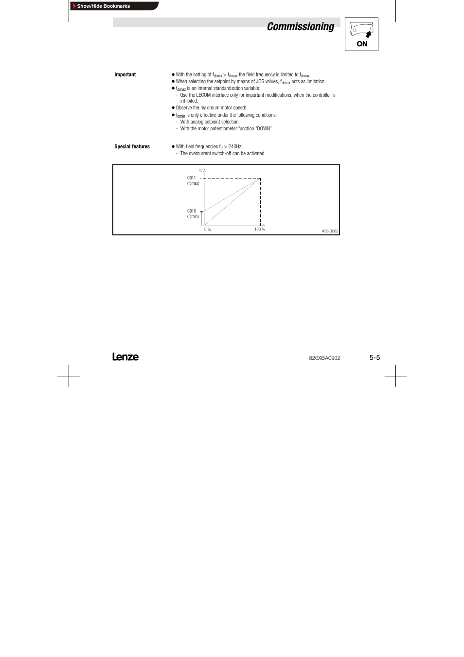 Commissioning | Lenze 8200 series User Manual | Page 37 / 72