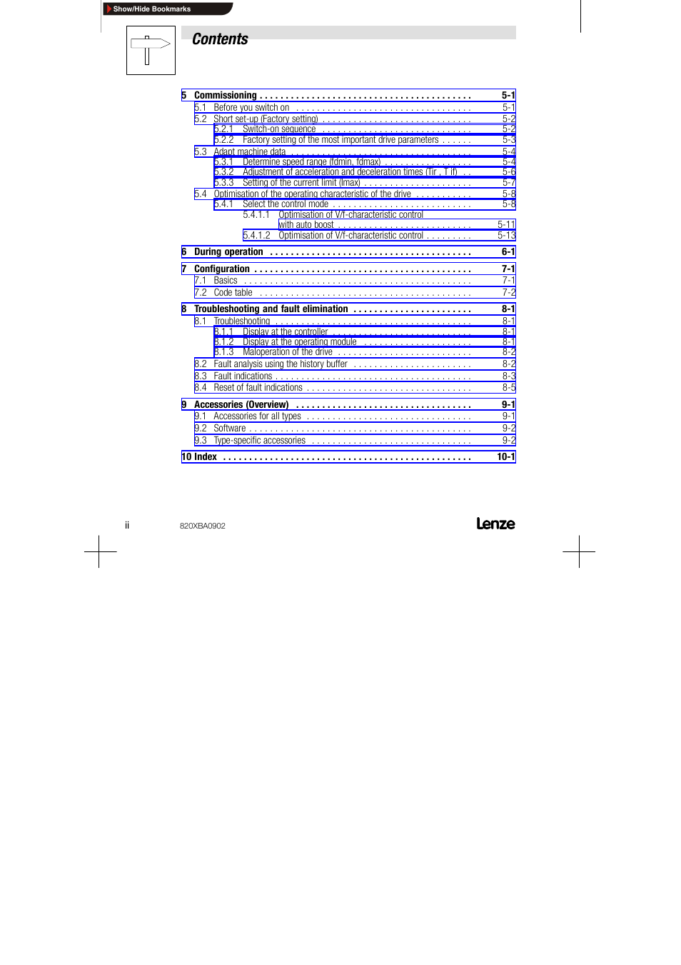 Lenze 8200 series User Manual | Page 4 / 72