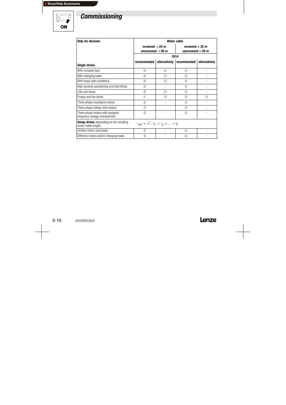 Commissioning | Lenze 8200 series User Manual | Page 42 / 72