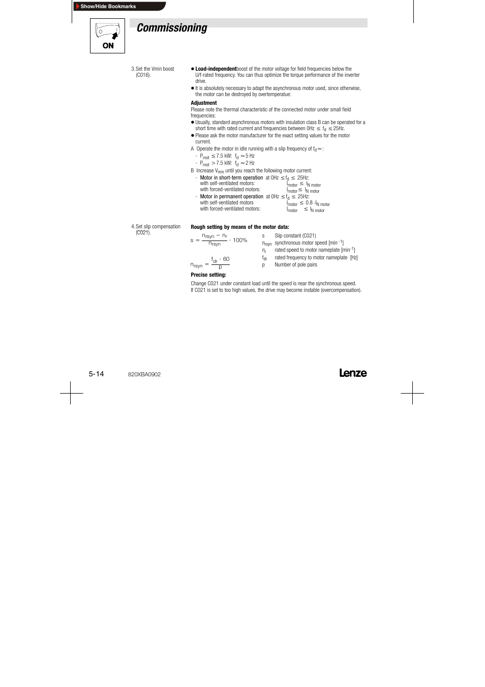 Commissioning | Lenze 8200 series User Manual | Page 46 / 72