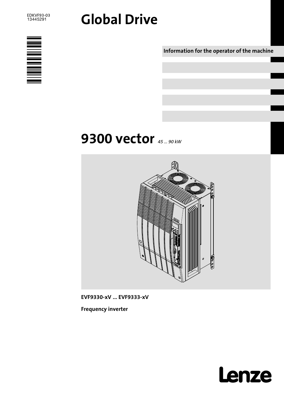 Lenze EVF9333−xV User Manual | 46 pages