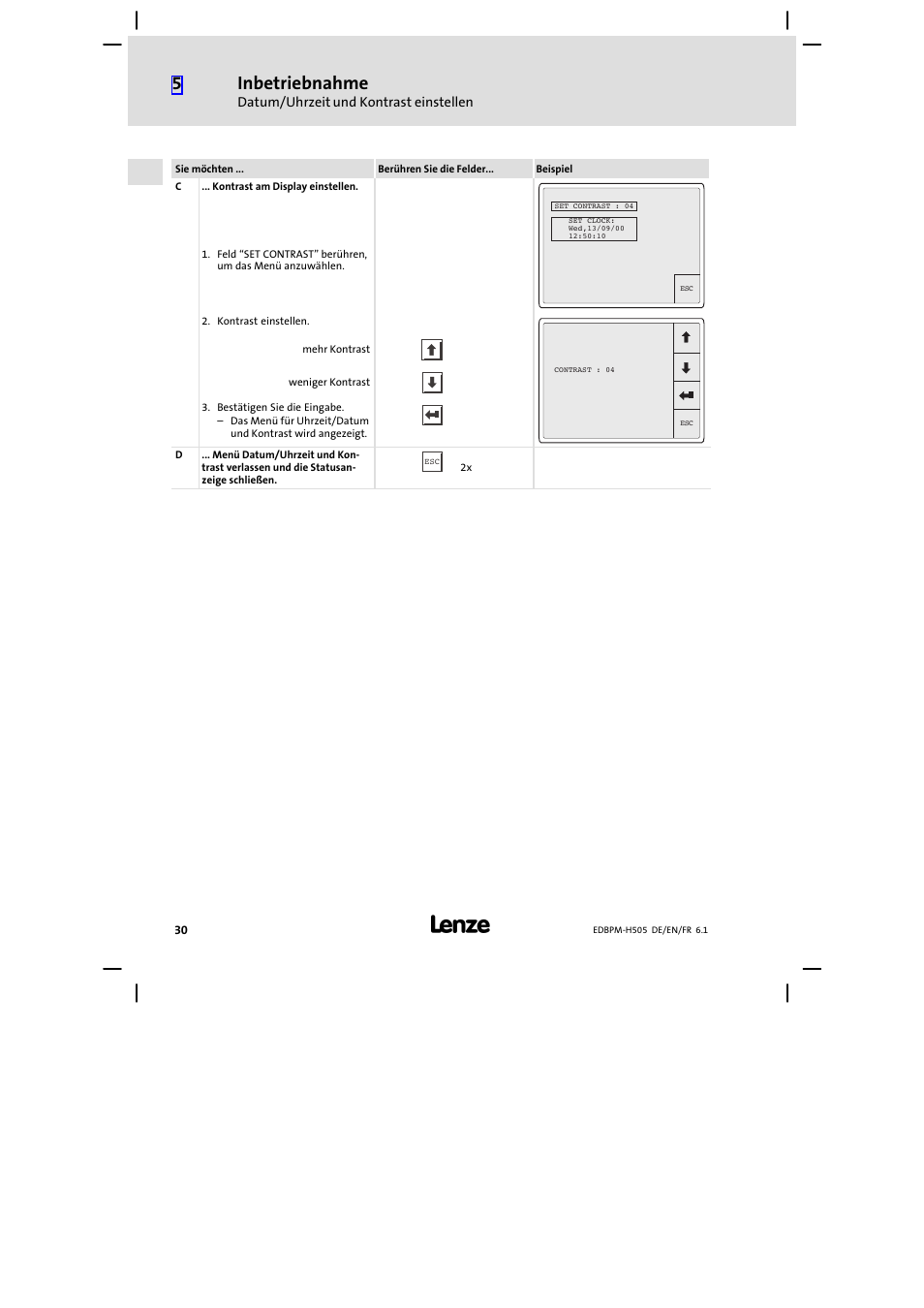 Inbetriebnahme | Lenze EPM−H507 User Manual | Page 30 / 136