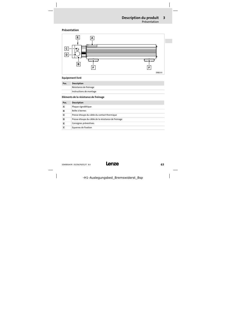 3 description du produit, Présentation, Description du produit | Lenze ERBSxxxxxxxx User Manual | Page 63 / 132
